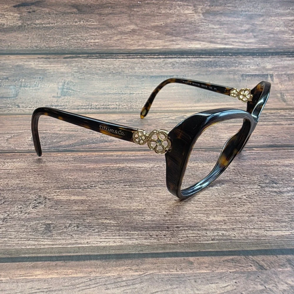 Tiffany & Co TF 4052-B Dark Havana Tortoise Butterfly Eyeglass Frames 58-16-135